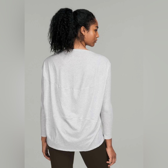 lululemon athletica Tops - Lululemon Back in Action Long Sleeve Shirt - Heathered Core Ultra Light Grey